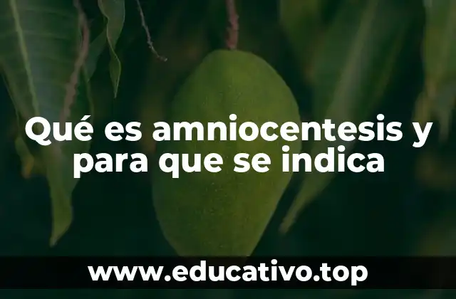 Qué es amniocentesis y para que se indica