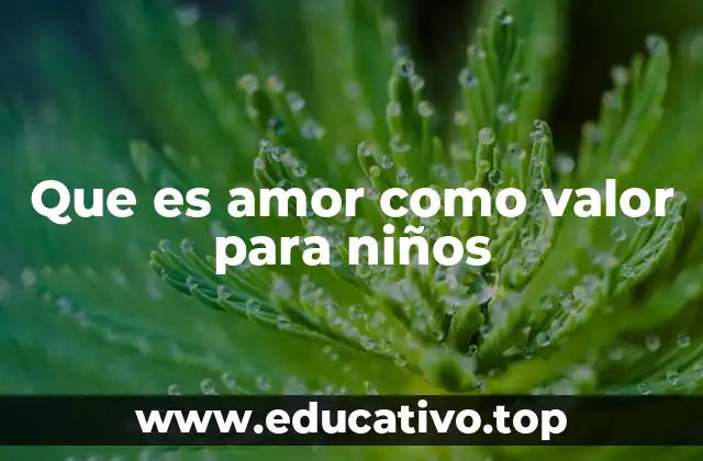 Que es amor como valor para niños