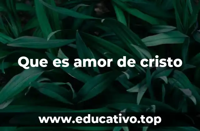 Que es amor de cristo