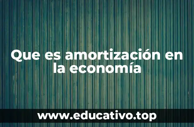 Que es amortización en la economía