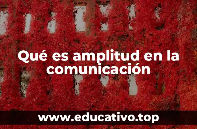 Qué es amplitud en la comunicación
