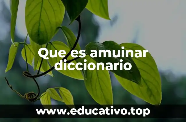 Que es amuinar diccionario