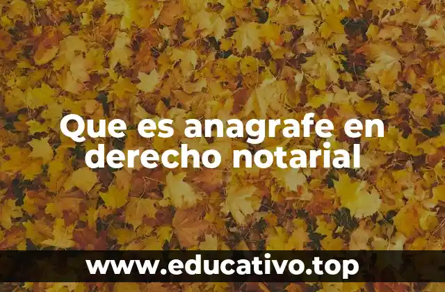 Que es anagrafe en derecho notarial