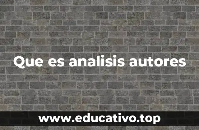 Que es analisis autores