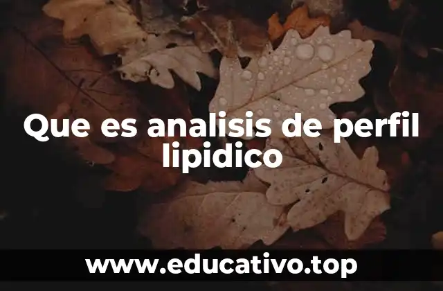 Que es analisis de perfil lipidico