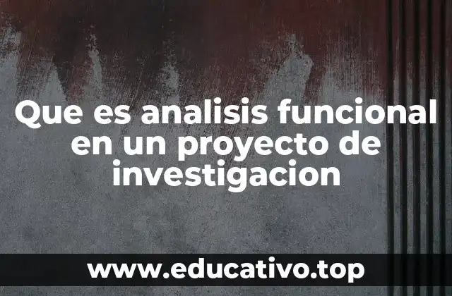 Que es analisis funcional en un proyecto de investigacion
