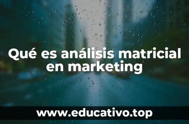 Qué es análisis matricial en marketing