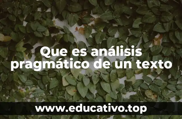 Que es análisis pragmático de un texto