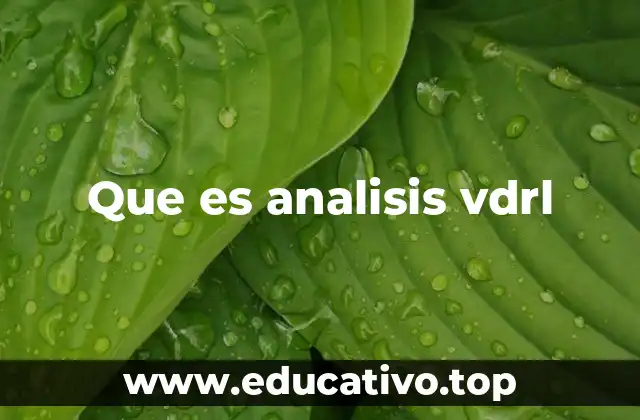 Que es analisis vdrl
