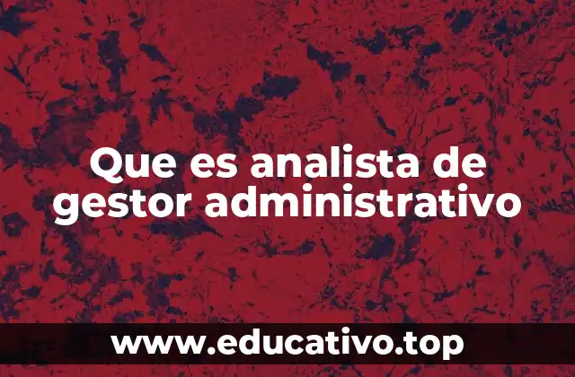 Que es analista de gestor administrativo