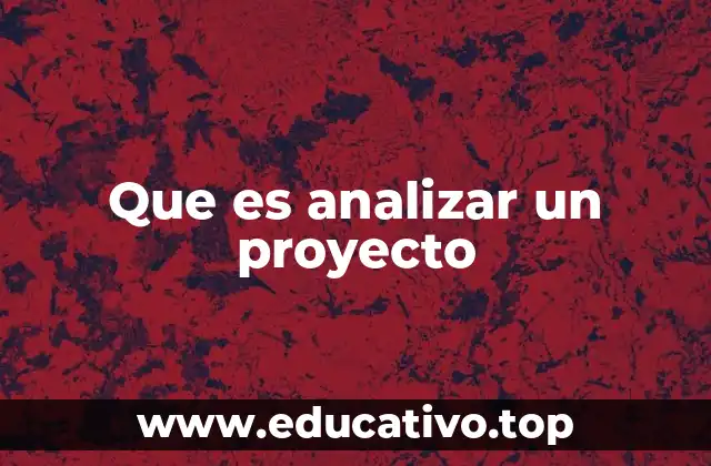 Que es analizar un proyecto