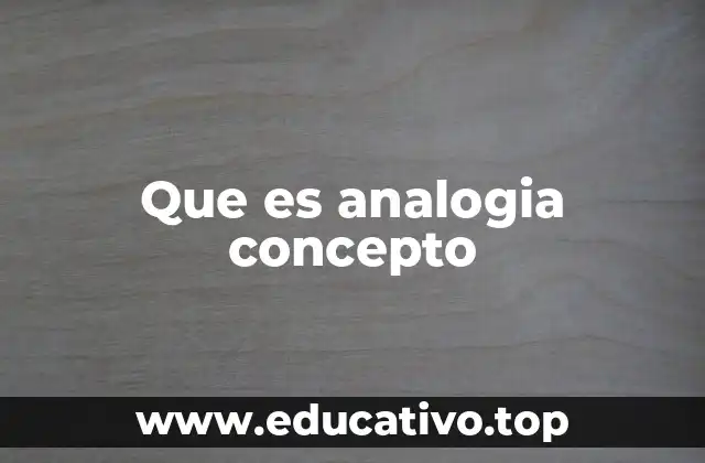 Que es analogia concepto