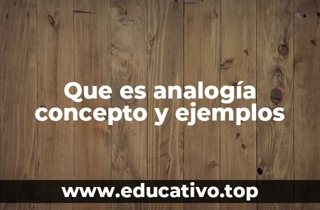 Que es analogía concepto y ejemplos