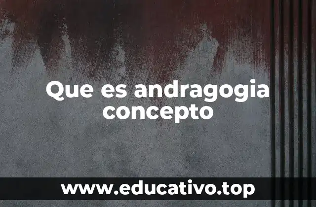 Que es andragogia concepto