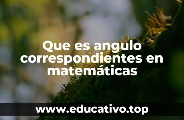 Que es angulo correspondientes en matemáticas