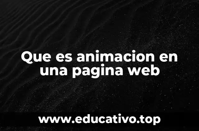Que es animacion en una pagina web