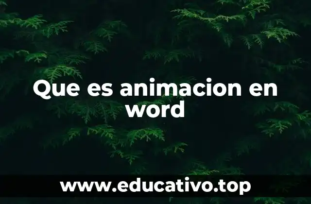 Que es animacion en word