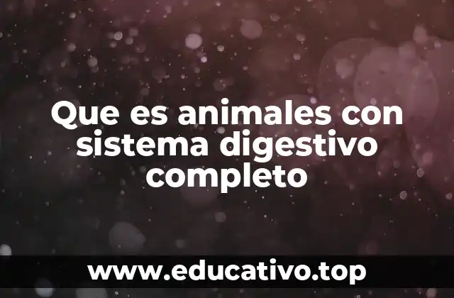 Que es animales con sistema digestivo completo