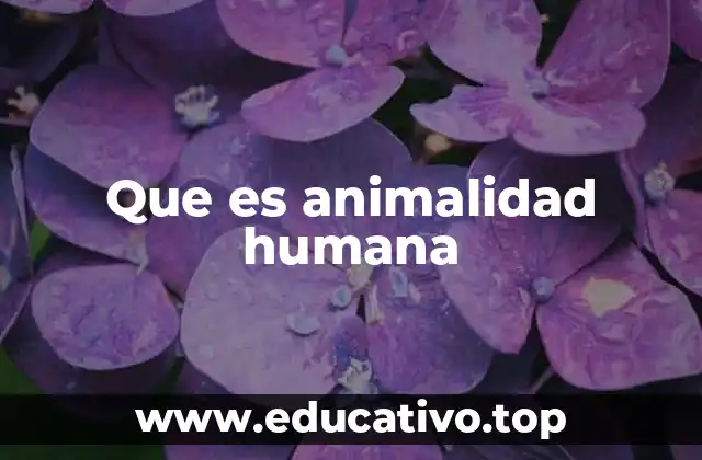 Que es animalidad humana