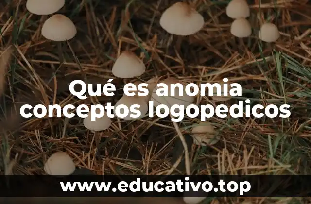 Qué es anomia conceptos logopedicos