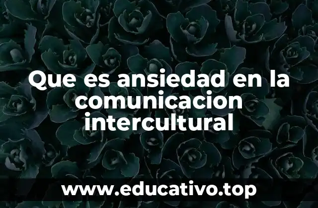 Que es ansiedad en la comunicacion intercultural