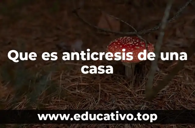 Que es anticresis de una casa