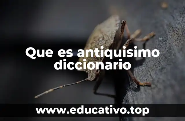 Que es antiquisimo diccionario