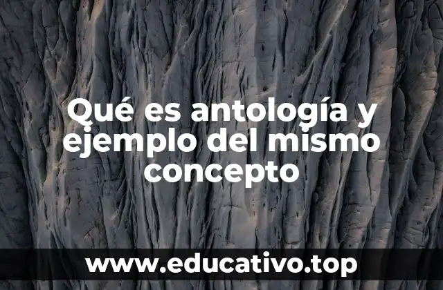 Qué es antología y ejemplo del mismo concepto