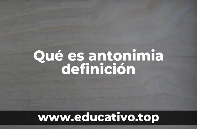 Qué es antonimia definición