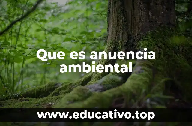 Que es anuencia ambiental