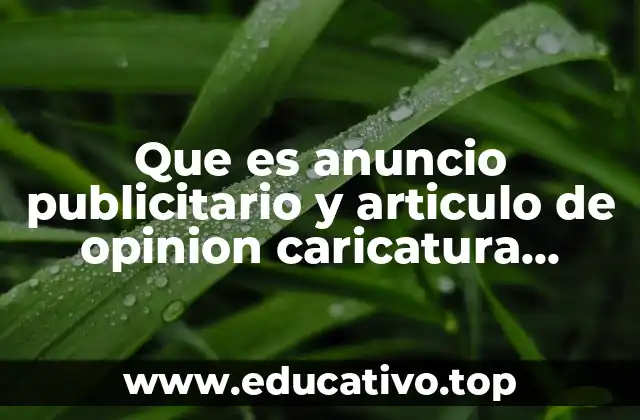Que es anuncio publicitario y articulo de opinion caricatura politica