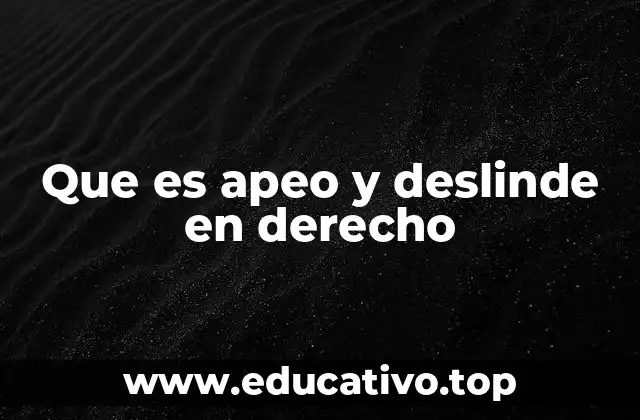 Que es apeo y deslinde en derecho
