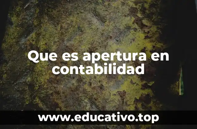 Que es apertura en contabilidad