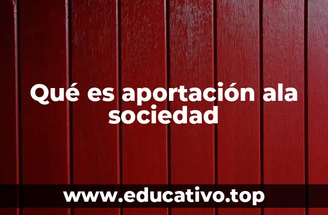 Qué es aportación ala sociedad