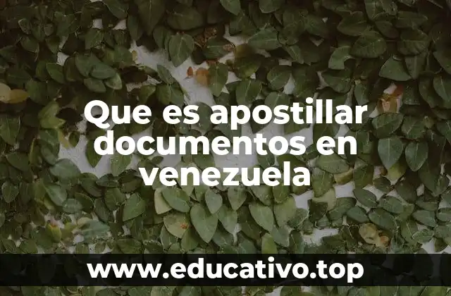 Que es apostillar documentos en venezuela