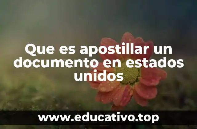 Que es apostillar un documento en estados unidos