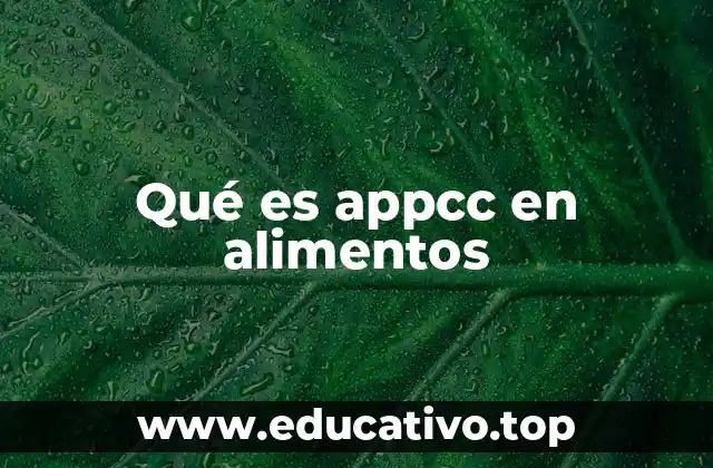 Qué es appcc en alimentos