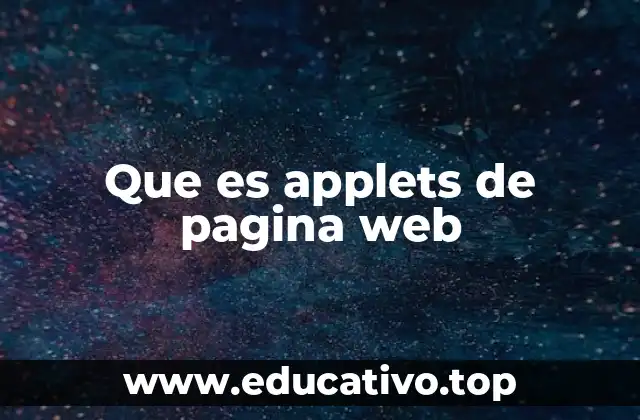 Que es applets de pagina web