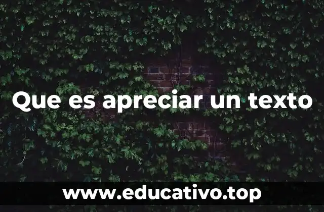 Que es apreciar un texto