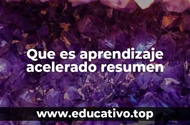 Que es aprendizaje acelerado resumen