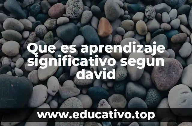 Que es aprendizaje significativo segun david