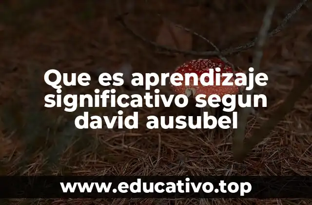 Que es aprendizaje significativo segun david ausubel