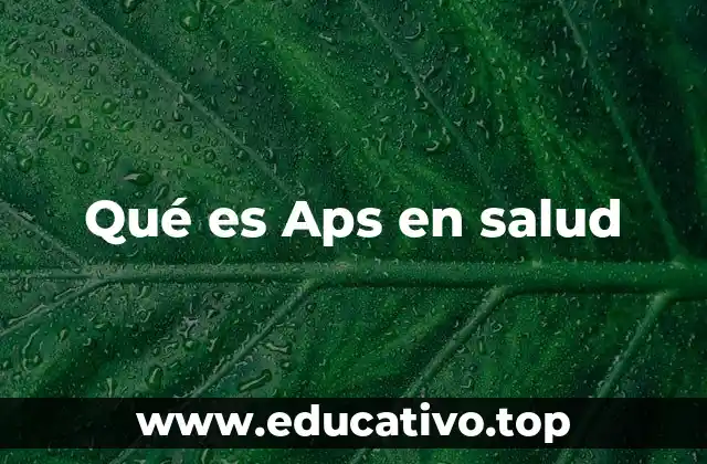 Qué es Aps en salud