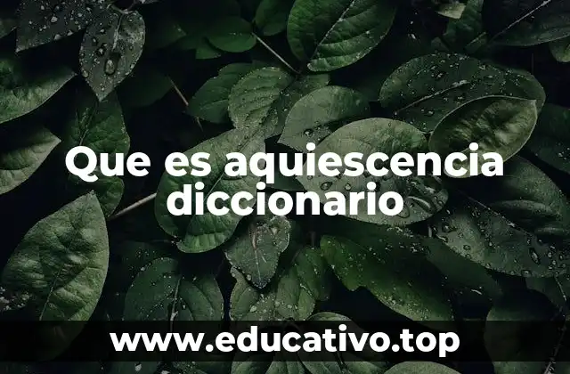 Que es aquiescencia diccionario