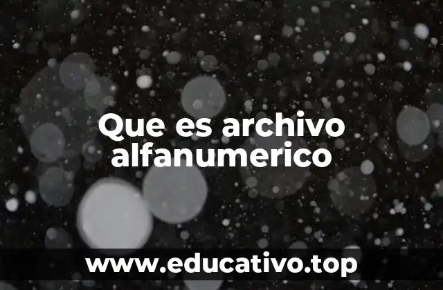 Que es archivo alfanumerico