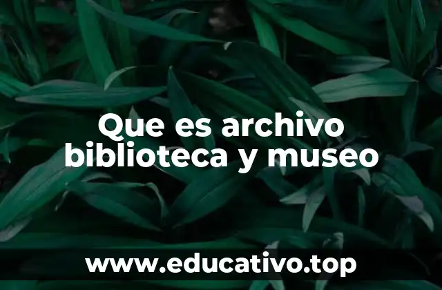 Que es archivo biblioteca y museo