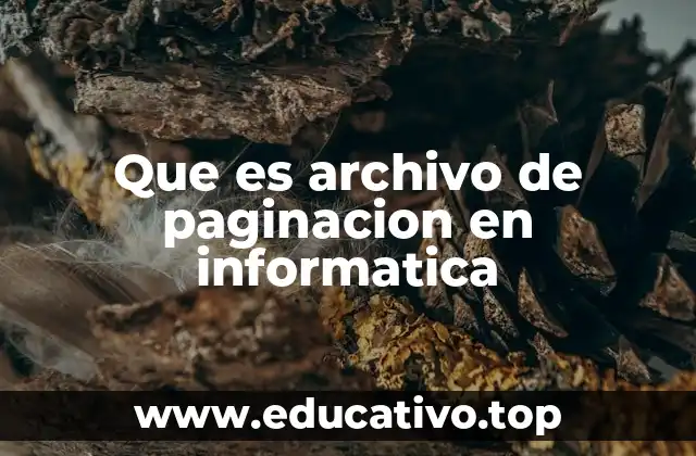 Que es archivo de paginacion en informatica