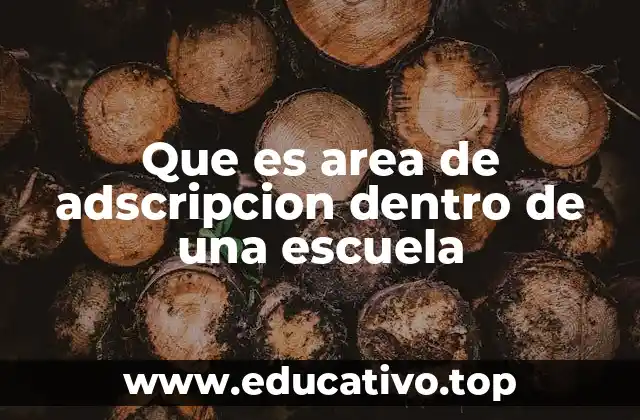 Que es area de adscripcion dentro de una escuela