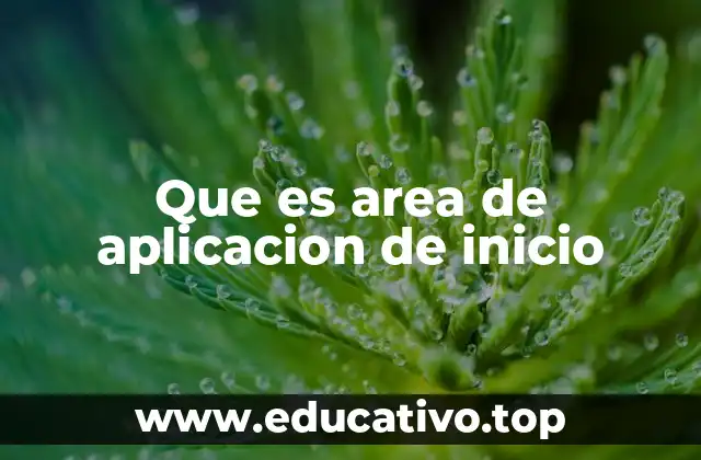 Que es area de aplicacion de inicio