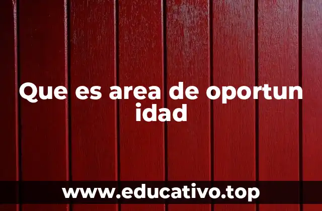 Que es area de oportun idad
